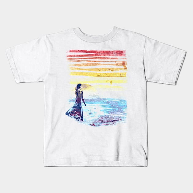 seascape v2 Kids T-Shirt by kharmazero